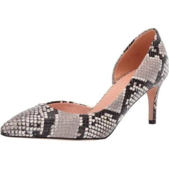 J.CREW Shoes - J.CREW Pumps Heels 6.5 Leather Snake Embossed Colette D'orsay Animal Print ITALY